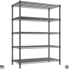 REIBII 71" Heavy-Duty Metal Wire Shelving Unit - 5-Tier Rack, 1500LBS Capacity