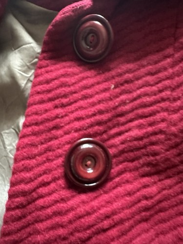 VINTAGE 1950s wool Or Wool Blend Jacket - Dark Red Colour, Pockets - Picture 6 of 15