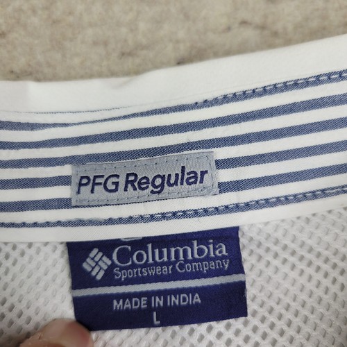 Columbia PFG Regular Hemd Herren L Weiß Kurzarm Button Down Belüftet Angeln - Bild 3 von 11