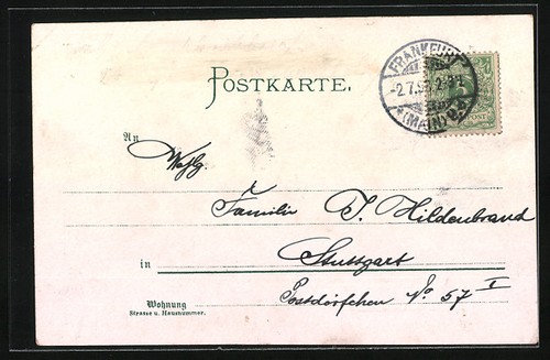 Lithographie Frankfurt / Main, Opernhaus, Gesamtansicht 1898 - Picture 2 of 2