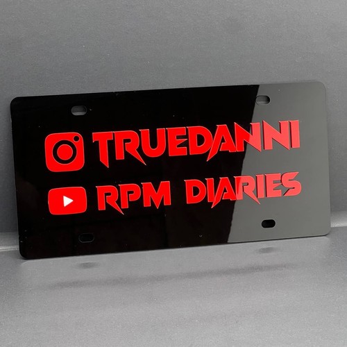 Instagram or YouTube Multicolor Personalized Acrylic 12x6 Custom License Plate - Picture 3 of 10