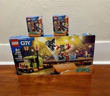 Lego City Stuntz Stunt Show Truck 60294 Plus 2 (Two) Stuntz Flywheels 60296 New