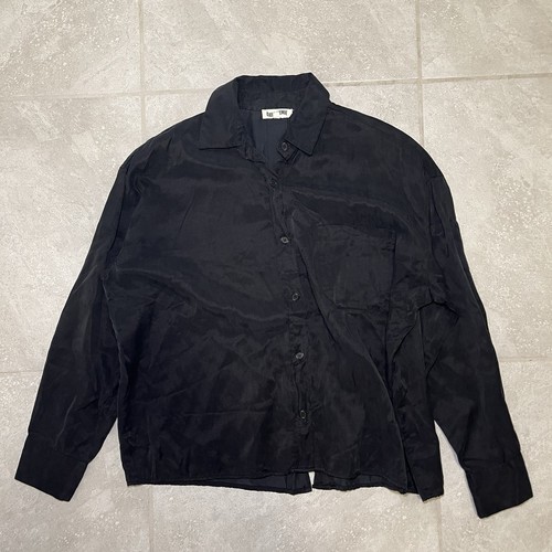DJERF AVENUE ‘Black’ CUPRO BUTTON UP LONG SLEEVED SHIRT SIZE WOMENS SMALL - Picture 1 of 5