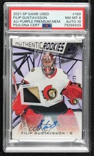 2021 SP Game Used Purple Memorabilia /25 Filip Gustavsson PSA 8 Rookie Auto RC