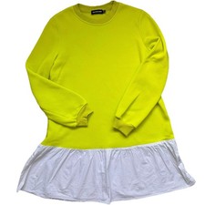 PrettyLittleThing Neon Yellow Jumper Dress Uk 8