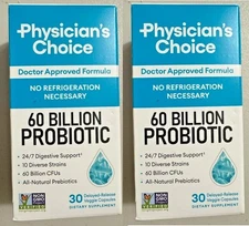 2x30 Physician's Choice 60 Billion Probiotic 60 Capsules- NEW  Exp 08/2026+