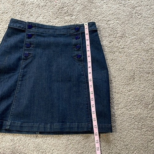 LOFT Damen Denim Matrose Knopfleiste Minirock | Größe 4 - Bild 6 von 10