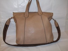 Borsa marca Tod's in pelle portabile a mano e a spalla colore marrone chiaro