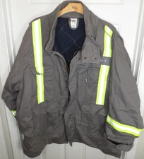 FR Flame Resistant Safety Jacket Heavyweight Reflective Hi-Visibility Size 4XLT