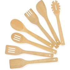 Wooden Spoons for Cooking Set Bamboo Wood Utensils Non Stick Kitchen Spatula