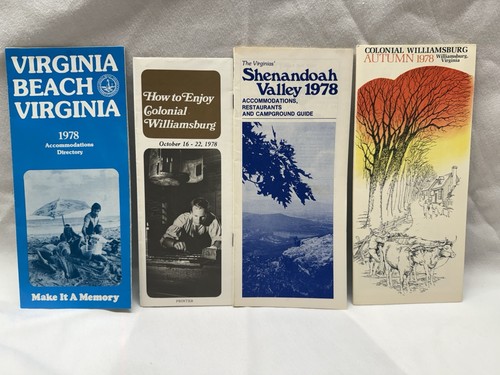VIRGINIA ~ Lot of Vintage Tourist Brochures. Shenandoah Valley, Williamsburg - Picture 1 of 10