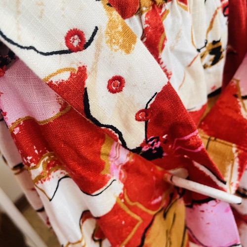 Nine West Kleid Damen XL Blumen Leinenmischung V-Ausschnitt ärmellos Boho Bauern 70er - Bild 6 von 17