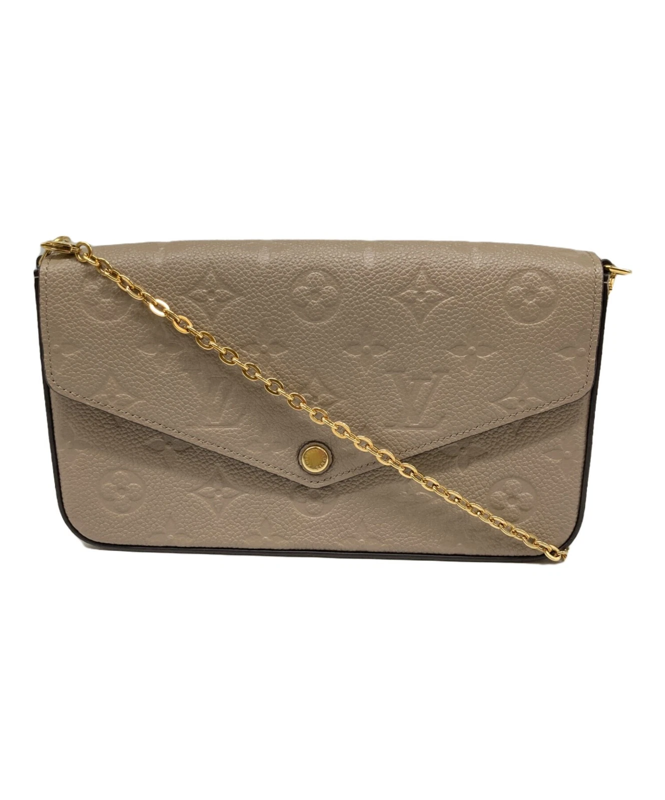 Vuitton — Louis Vuitton Pochette M68697 Coated Canvas Beige Shoulder Bag #TFB1169