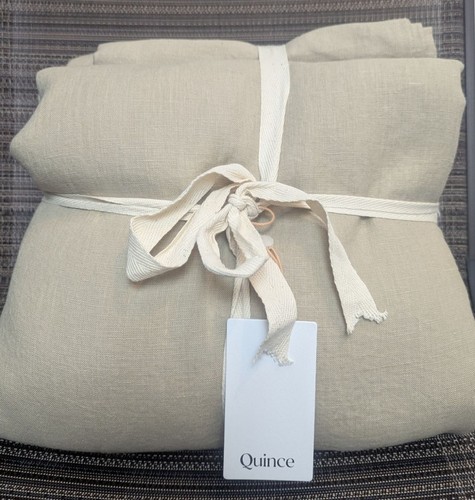 Quince 100% European Linen Duvet Cover 3PC Set Color Oat Size King/Cal -NEW-