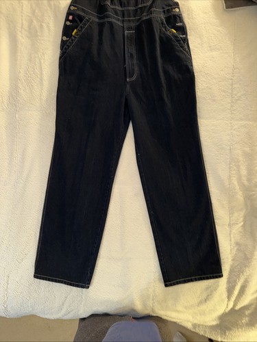 VTG Ralph Lauren CHAPS Denim Overalls Small XL Mens Bib Jeans Workwear Polo - Picture 4 of 9