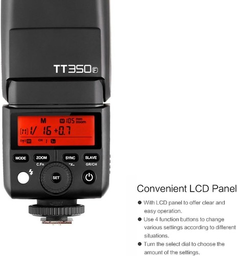 TT350F HSS Flash Speedlite for Fuji X-T2/X-T20 with Dot-Matrix LCD Control - Picture 7 of 8
