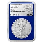 2025-W Burnished $1 American Silver Eagle NGC MS69 ER ALS Label Blue Core
