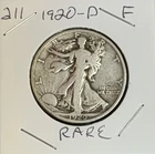 1920-D F (Fine) Rare Denver Walking Liberty Silver Half Dollar