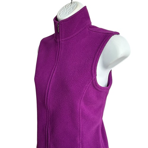 LL Bean Damen Weste Gr. XS Fleece Full Zip Taschen Lila Stretch B-7 - Bild 3 von 8