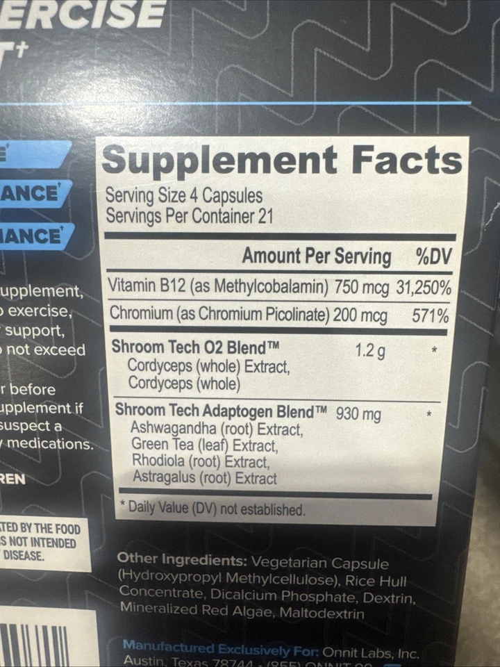 Onnit Shroom Suplemento de Apoyo al Ejercicio Diario Pre-Entrenamiento - 84 Piezas Foto 3 de 4