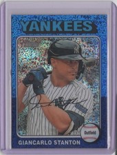 2024 Topps Heritage Chrome Blue Sparkle Refractors #33 Giancarlo Stanton