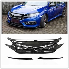 Front Bumper Mesh Hood Grille Upper For Honda Civic 10th Gen 2016 2017-2018 wo