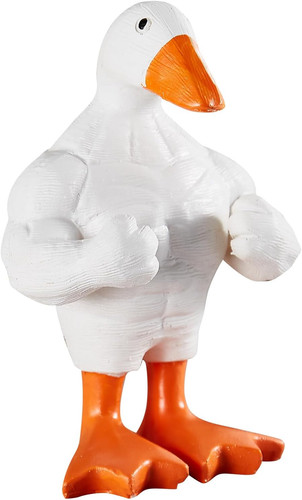 Funny Muscle Duck Statue Home Decor,Cute Little Garden White - Picture 1 of 9
