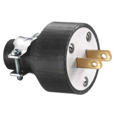 HUBBELL RP646 Straight Blade Plug,Blk,15 A,Stnd,1-15P 49YK50