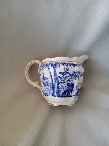 ROYAL CROWN DERBY MICADO BLUE & WHITE OPEN SUGAR BOWL & CREAMER - Picture 19 of 23