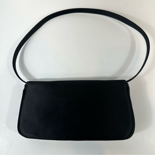 Barry Kieselstein Cord Shoulder Bag Black satin Shoulder Handbag Gold Dragon - Picture 8 of 10