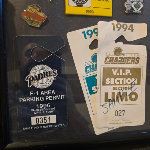 Padres Chargers San Diego Sports Framed Collection VIP Passes Pins Rare HTF - Picture 10 of 23