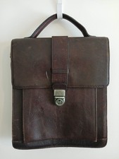 UNISEX VINTAGE WILSONS BROWN LEATHER PELLE STUDIO BAG W/ POCKETS DIVIDERS