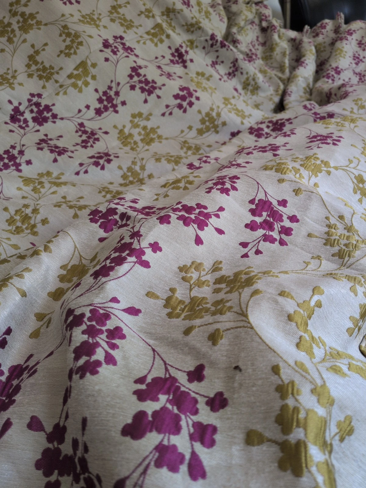 Pair Marks And Spencer Shiraz Brocade Blackout XL Curtains 243 Cm L X 159 Cm W