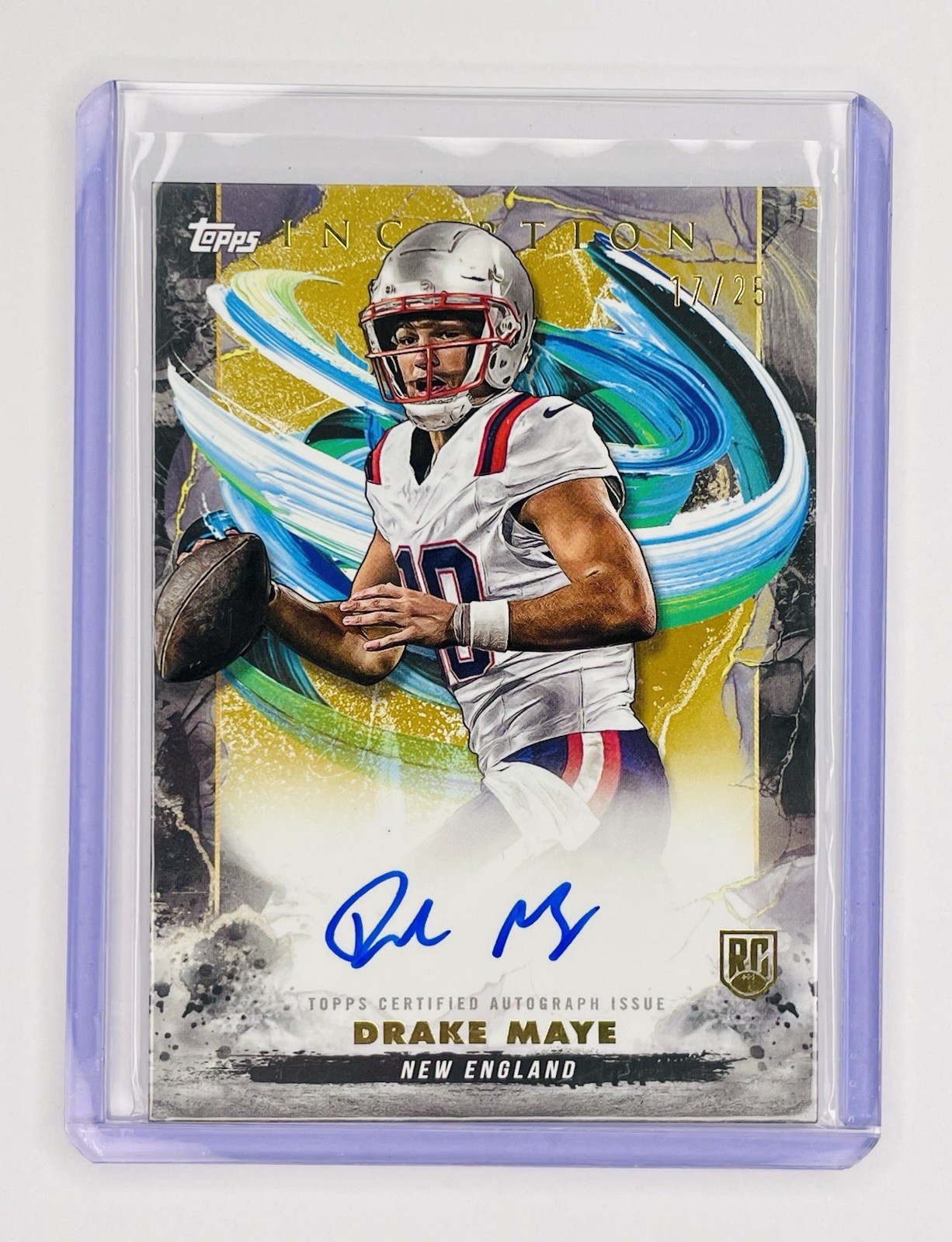 2024 Topps Inception Rookie Autograph - Drake Maye Gold RC AUTO #RA-DM 17/25