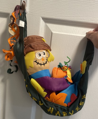 HAPPY HARVEST STUFFED HANGING SCARECROW IN A HAMMOCK NEW - Picture 3 of 5