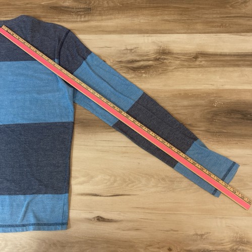 Prana Pullover Herren Medium Langarm Rundhals blau grau gestreift Freizeit - Bild 10 von 10