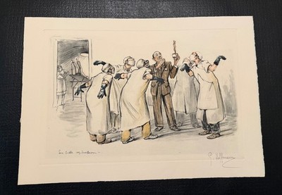 Gaston Hoffmann French Artist  Pencil Signed Hand Painted Etching