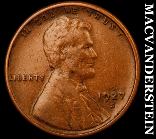 1927-S Lincoln Wheat Cent- Extra Fine Semi Key Better Date #i7145