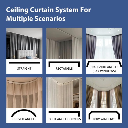 Room Divider Curtains Ceiling Curtain Track Sets Blackout Curtains Ceiling Tr... - Picture 3 of 7