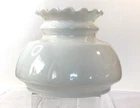 Vintage White Milk Glass Ruffled Top Hurricane Lamp Shade 6.75" Fitter