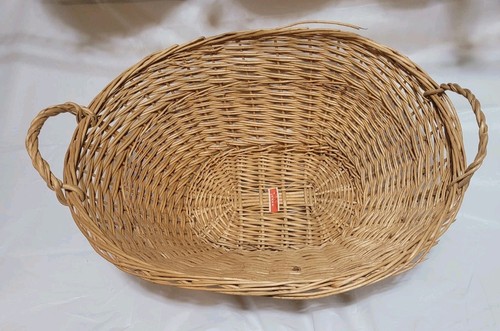wicker basket clothes basket large vintage wicker carying basket - Picture 7 of 7