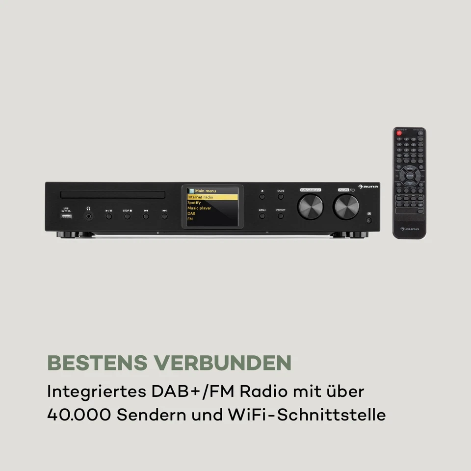 HiFi Receiver CD Player Internetradio DAB+ FM Spotify Connect USB MP3 schwarz - Bild 4 von 4