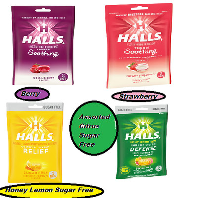 HALLS Throat Soothing Throat Drops, 25 Drops{Select Your Flavor}