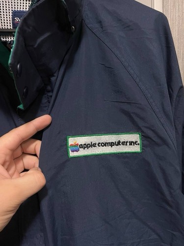 Vintage 90s Apple Computer Jacket USA Zip Windbreaker 1998/99 Navy Size L Apple - Picture 3 of 9