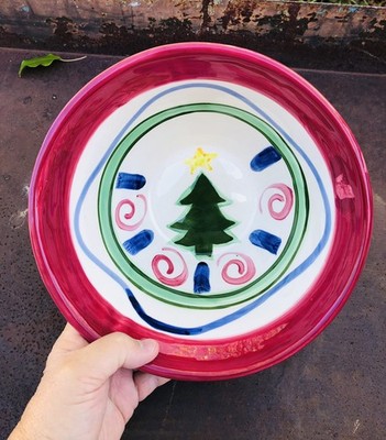 VICKI CARROLL Pottery Large 'TIS THE SEASON 10'' Christmas BOWL