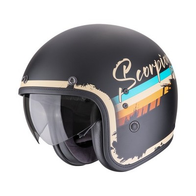 Scorpion Belfast EVO Adonis Jethelm (Schwarzmatt/Beige) Gr: L (59)