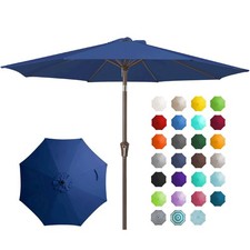 9FT Outdoor Patio Umbrella Outdoor Table Umbrella with Push Button Tilt and C...