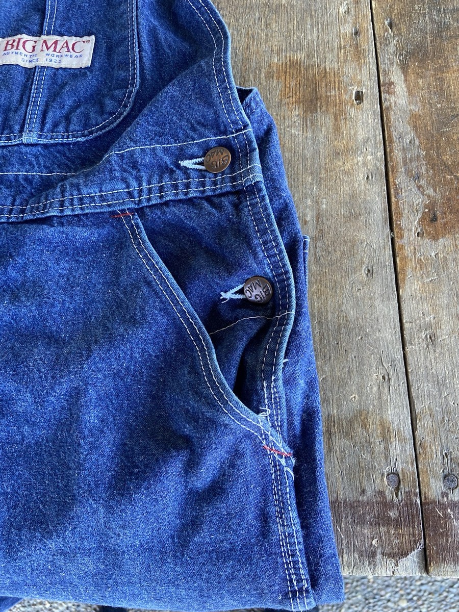 Vintage Big Mac Square Back Denim Overalls Made in USA Mens