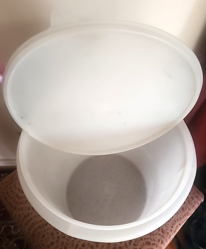 Vtg Tupperware 9 Qt Container Large Canister With Sheer Clear Lid 10.5" x 9" - Imagen 2 de 6