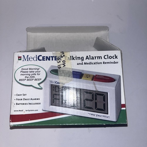 MedCenter Talking Alarm Clock Medication Reminder Alert 2 Speakers Loud - Picture 6 of 11